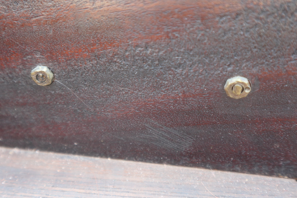 A George III mahogany chest of four long graduated drawers with gilt brass scroll handles, on - Image 4 of 4