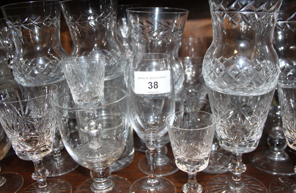 A quantity of table glasses, including wines, scotch and tumblers, a lemonade jug and a tazza - Image 3 of 3
