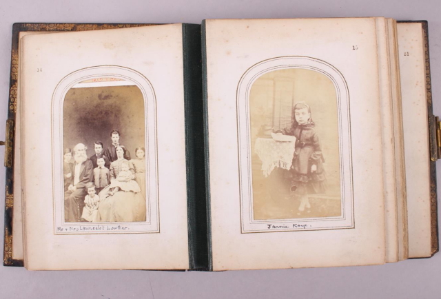 A 19th century carte de visite album with inset abalone and gilt borders, a 1930s photograph - Image 3 of 14