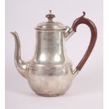 A silver coffee pot with ebonised handle and knop, 13.4oz troy approx