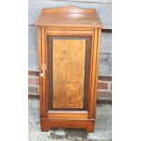 A figured walnut bedside cupboard enclosed panel door, 15" wide x 14" deep x 31" high