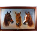 Phil Clark, '06: and oil on canvas triple horse portrait, "Sovereign Sound", "Lorins Gold" and "