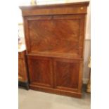A 19th century mahogany secretaire abbatant with frieze drawer over fitted interior and cupboards,