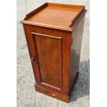 A mahogany tray top pot cupboard enclosed panel door, on block base, 14 1/2" wide x 14" deep x 31"