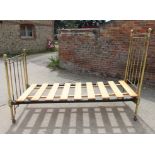 A brass single bedstead, 36" wide