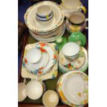 A Swinnertons "Majestic Vellum" jug, a quantity of teacups and saucers, other ceramics