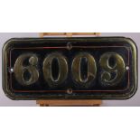 An original GWR bronze locomotive cab side plate for 6009 "King Charles II", 11 3/4" x 25 1/4" (