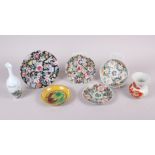 Two Chinese millefiori decorated dishes (damages), dishes, vases and other items