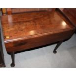 A George III Cuban mahogany pad foot drop leaf table, 36" wide x 33" deep x 28" high