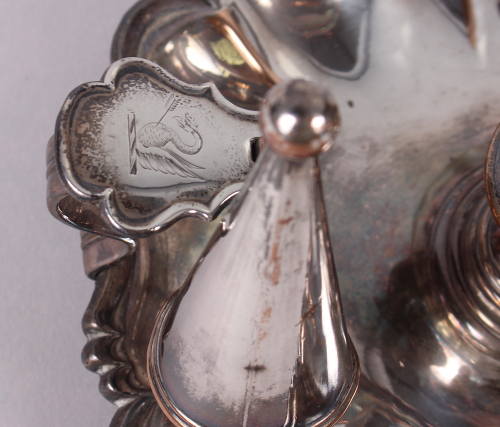 A pair of Georgian silver plate on copper chambersticks, 4 1/2" high - Image 3 of 4