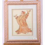 Mary Wall: pen and ink wash, "Mimi", 8 1/2" x 6", in strip frame, Judith Eddy: pen and ink sketch,