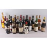 Eighteen assorted old bottles of wine, in crate