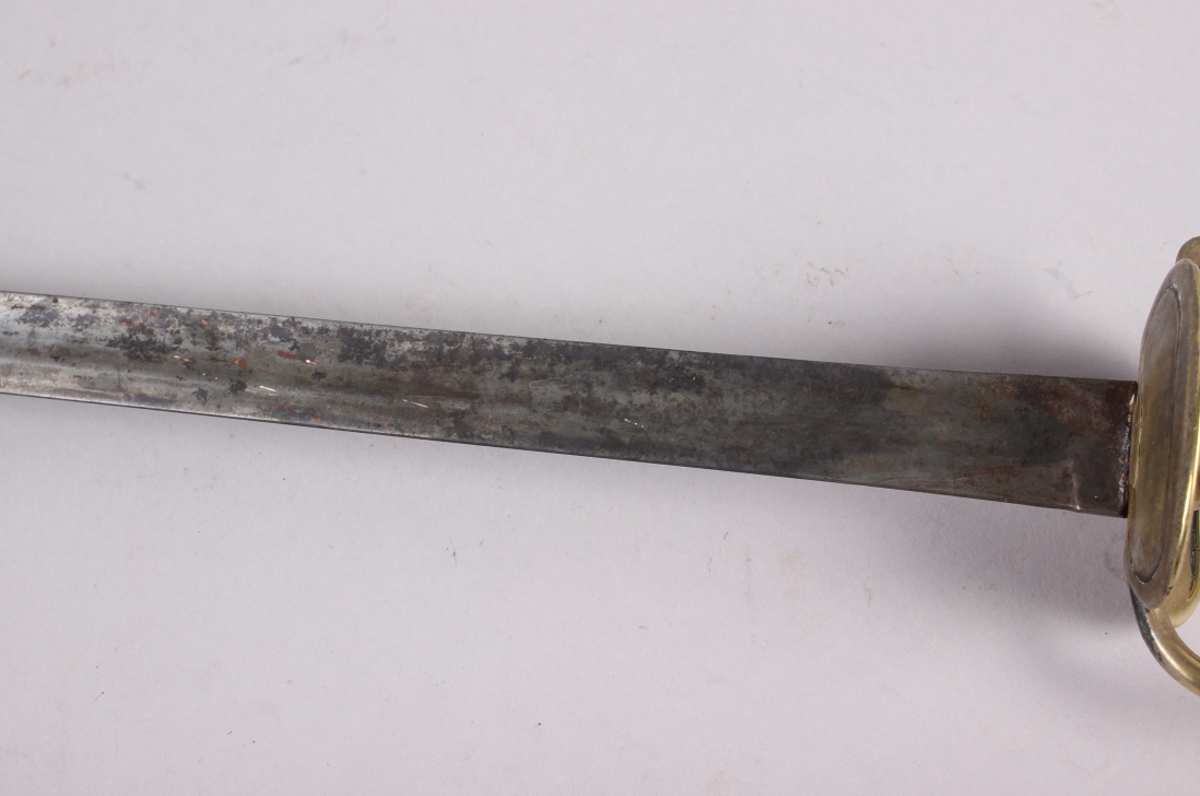 A 19th century sword with copper wire wrapped brass hilt and 26" straight fullered blade - Image 7 of 9