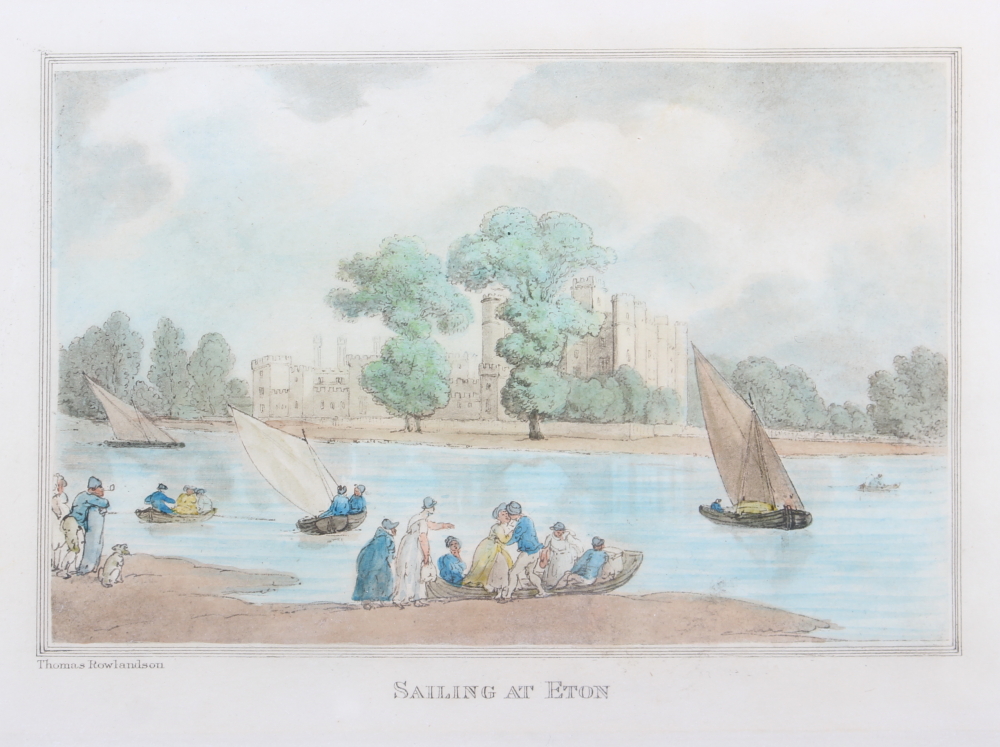 After Thomas Rowlandson: a hand-coloured engraving, "Sailing at Eton", and "Tattersall's Horse - Image 3 of 4