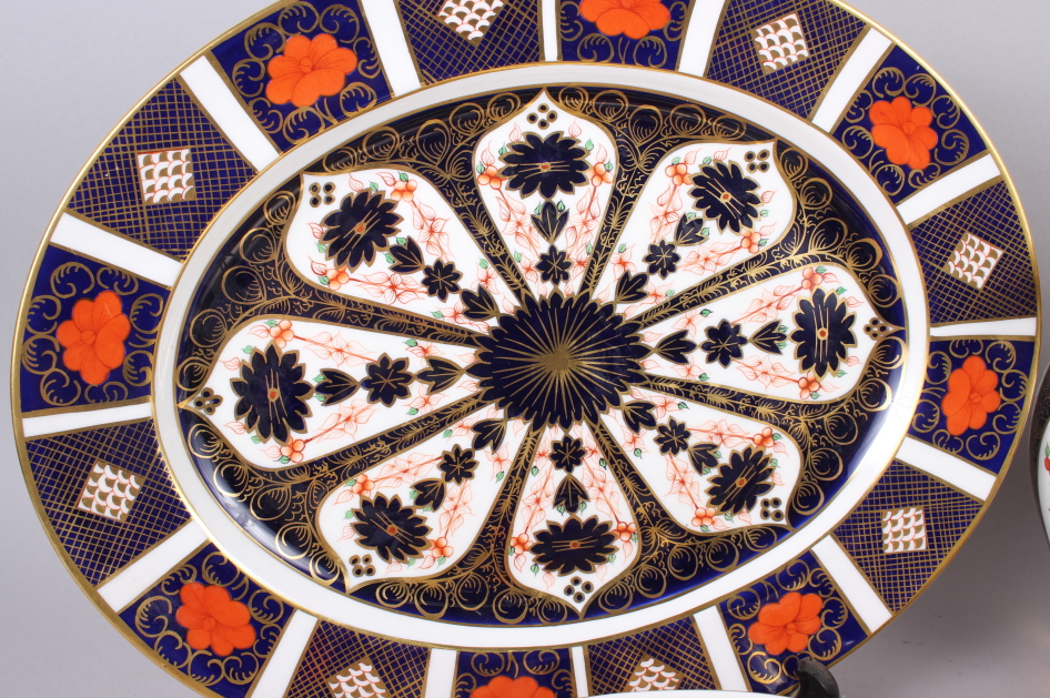 A Royal Crown Derby "Old Imari" 1128 pattern part dinner service, comprising two vegetable tureens - Image 5 of 6