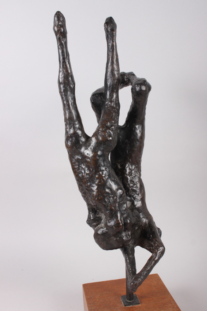 † Ralph Brown: a bronze figure group, "Divers", on square wooden base, 21 1/2" high overall († ARR - Image 3 of 3