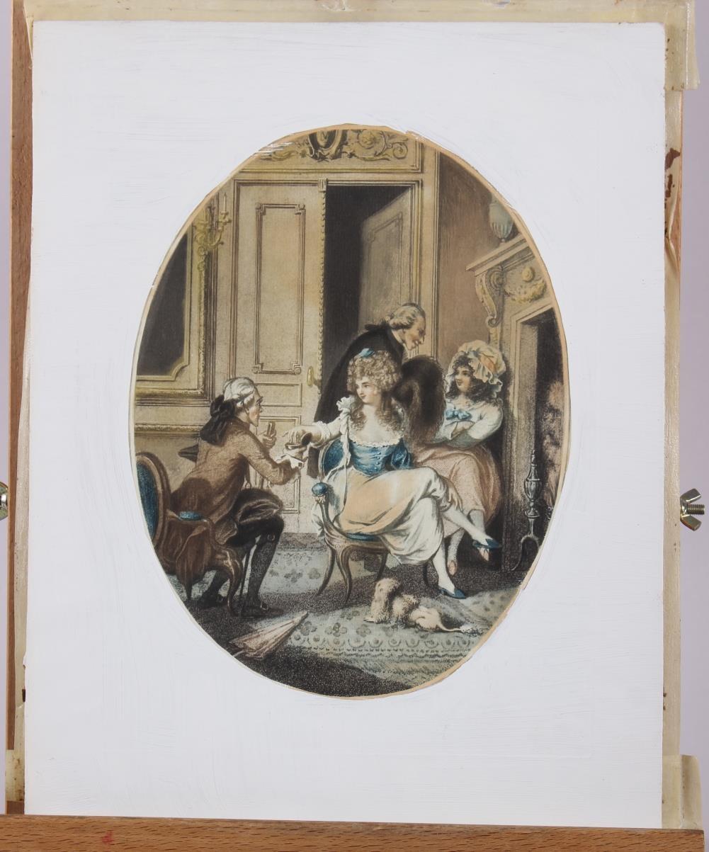 Two late 18th century stipple engravings, in gilt frames, a portrait of a girl, a print of Windsor - Image 8 of 8
