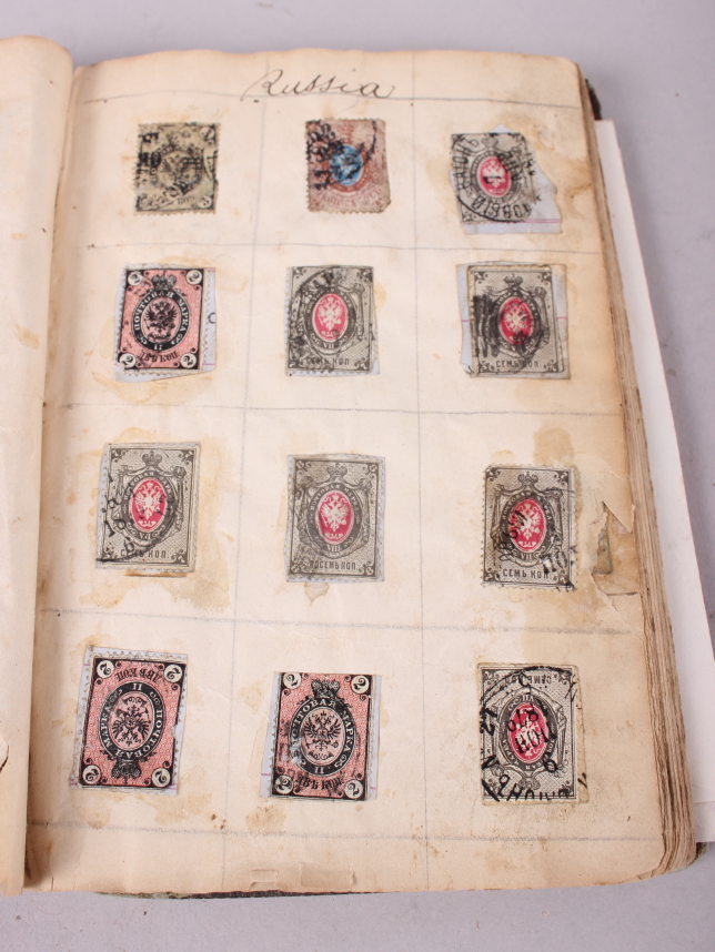 A late 19th century album of world stamps (stuck down) and "The Symptoms Nature, Causes and Cure - Image 7 of 8