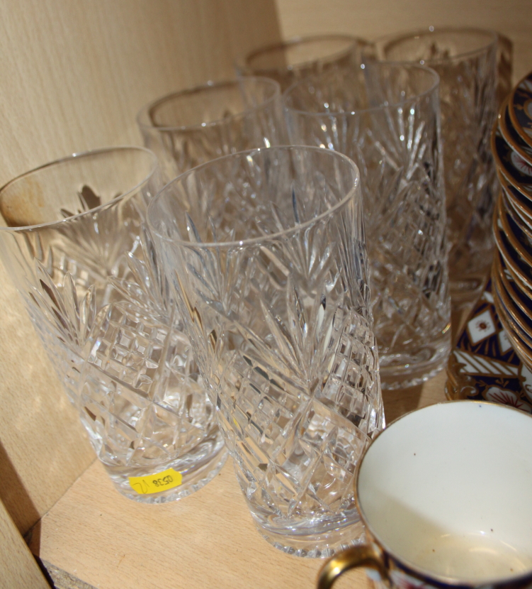 A "Savoy China" Imari style part combination service and six cut glass drinking glasses - Image 2 of 3