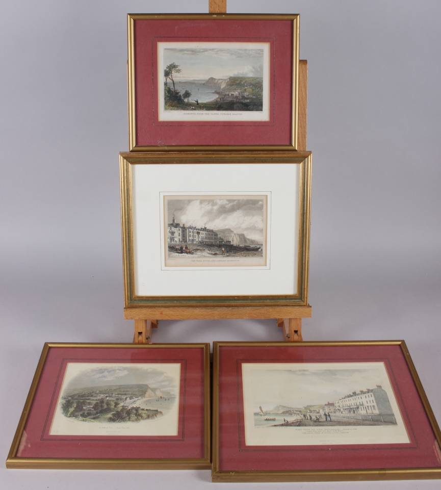 A pair of prints, vases of flowers, and four coloured engravings, views of Sidmouth - Image 2 of 4