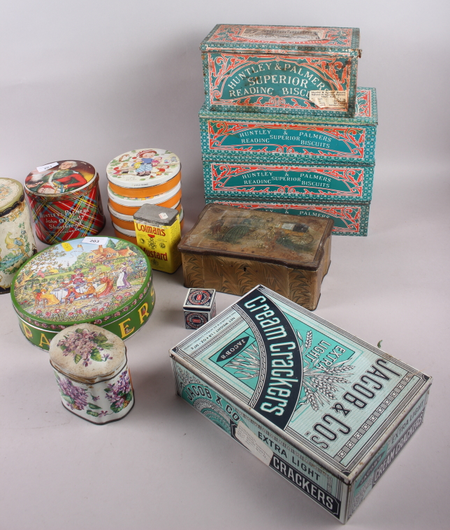 A 1980s Huntley and Palmers "rude" Edwardian garden party biscuit tin, four superior Reading biscuit - Image 6 of 6