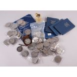 A collection of British pre-decimal coinage, a WWI service medal to 181331 GNR A J Burt RA, and a