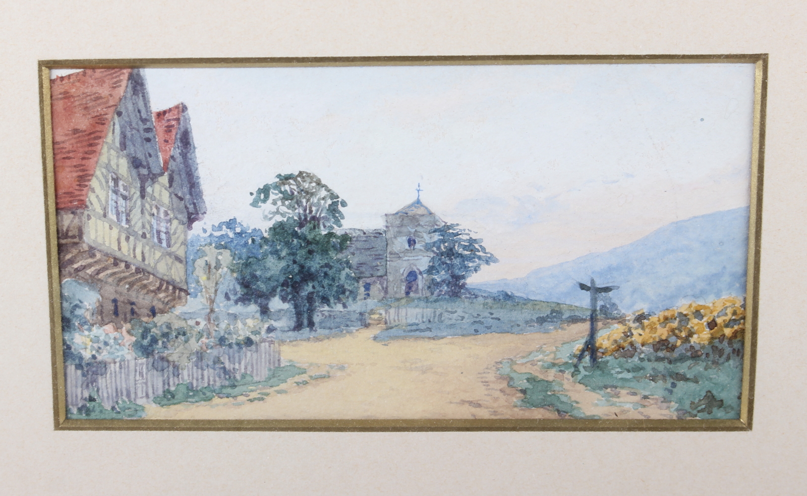 Five early 19th century and later watercolour studies, architectural and domestic scenes, in strip - Image 14 of 14