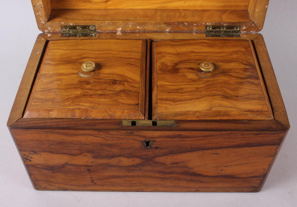 A Chinese scroll with silver speckled design, in hardwood box, and a two-compartment olive wood - Image 4 of 16