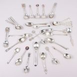 A collection of silver and sterling souvenir / trophy teaspoons, 8.7oz troy approx