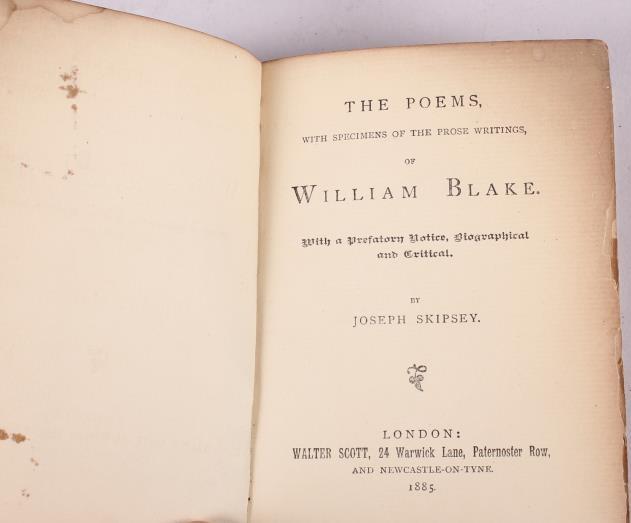 "Blake" Canterbury Poets, Joseph Skipsey, one vol inscribed to flyleaf C Dodgson 1885 (Lewis - Image 4 of 8