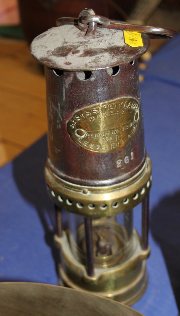 Two pieces of trench art, three bowls and a "Bests Safety Lamp" miner's lamp - Image 4 of 6