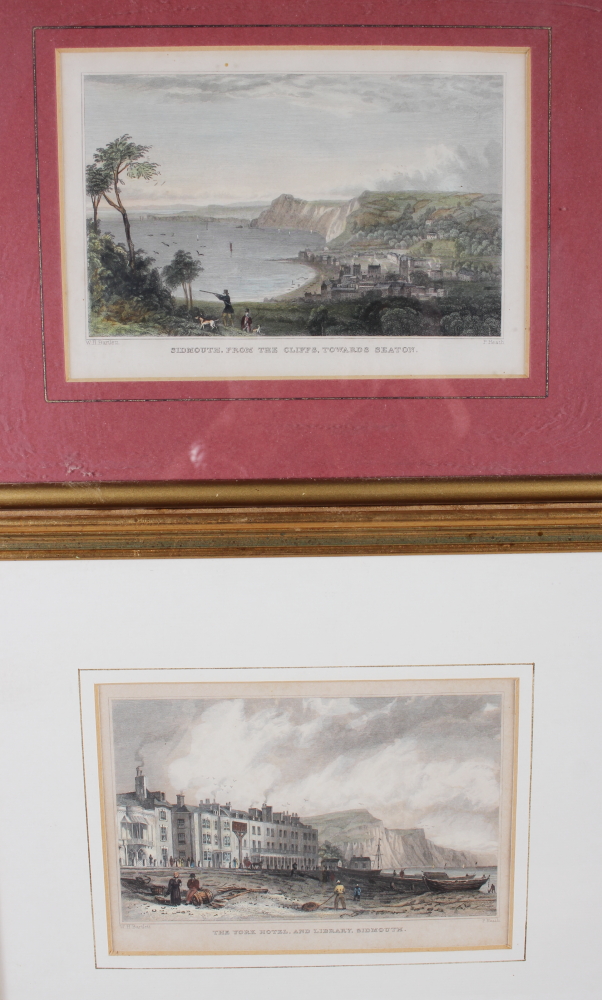 A pair of prints, vases of flowers, and four coloured engravings, views of Sidmouth - Image 4 of 4