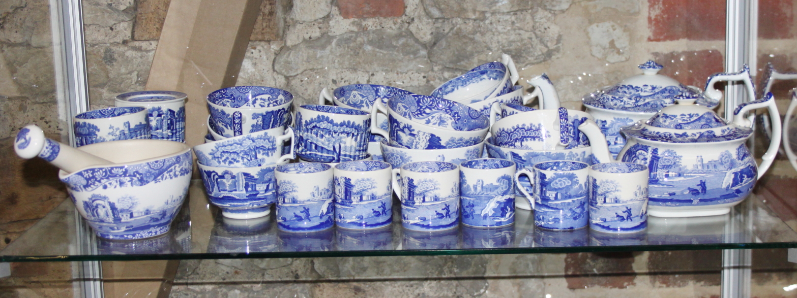 A Copeland Spode "Italian" pattern combination service, including bowls, teapots, teacups, a - Image 3 of 47