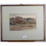 A H Hart: watercolours, view of Rye, 7 1/2" x 12", in gilt frame, and George Miller, '81: "The