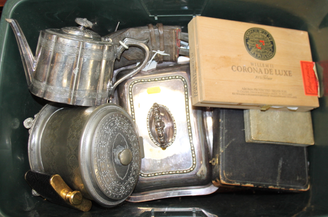 A quantity of silver plated tureens, teawares, condiments, etc