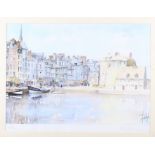 Phillipe Vandenburgh: a signed limited edition colour print, harbour scene of Honfleur, 240/5000, in