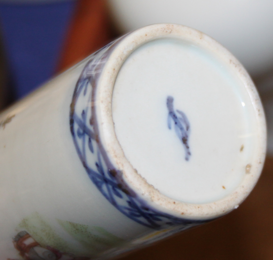 A Chinese blue and white Meiping vase, decorated figure, 6 1/2" high, a blue and white brush pot - Image 3 of 29