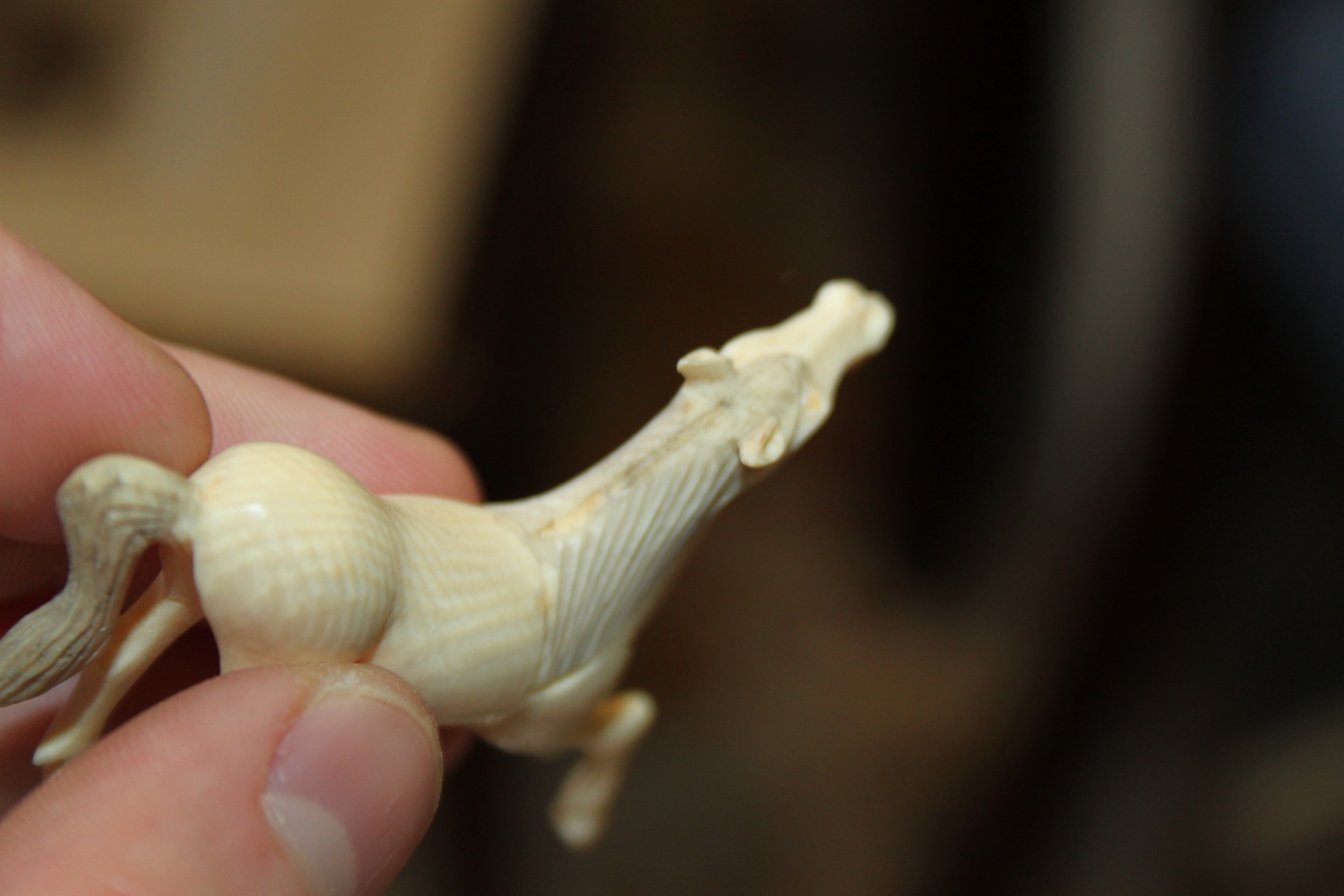 A number of carved ivory Emperor's horses, one on hardwood stand - Image 7 of 11