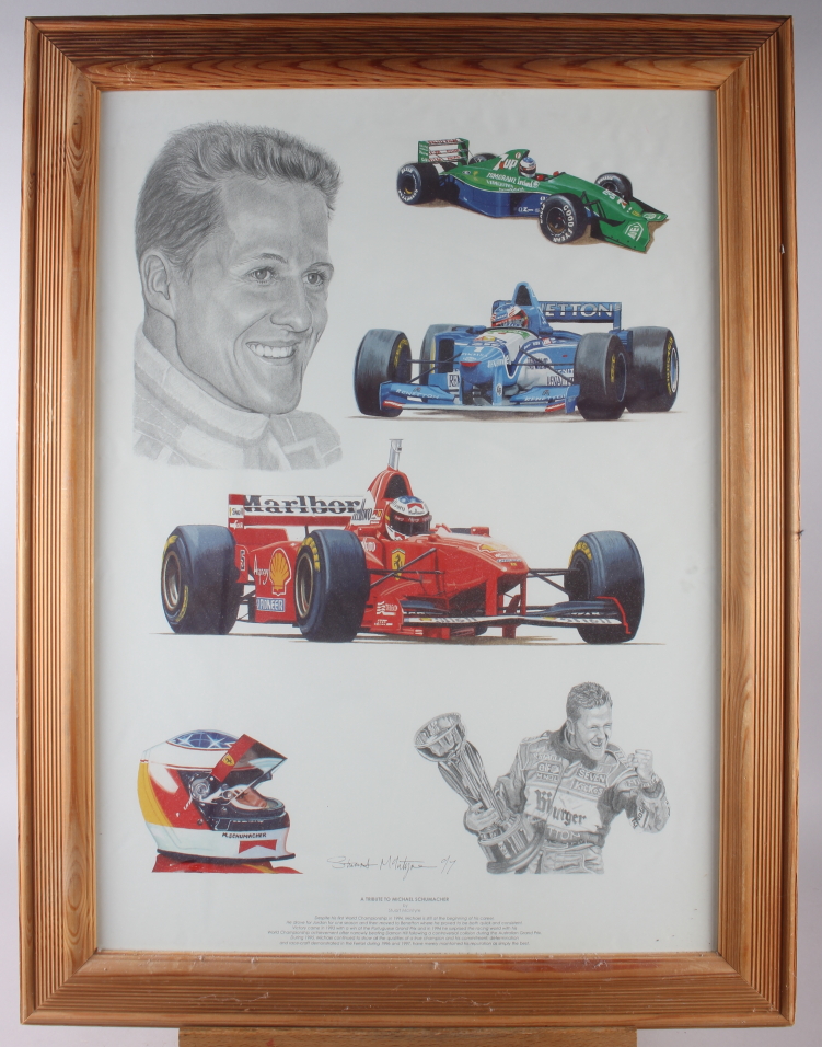 Stuart MacIntyre: a pair of limited edition coloured prints, tributes to Michael Schumacher and - Image 4 of 4