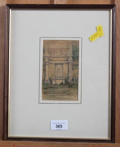 Five early 19th century and later watercolour studies, architectural and domestic scenes, in strip - Image 4 of 14