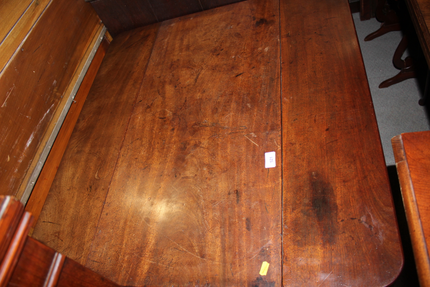 A George III Cuban mahogany pad foot drop leaf table, 36" wide x 33" deep x 28" high - Image 2 of 7