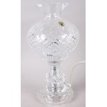 A Waterford crystal table lamp, 12" high