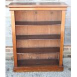 A 19th century mahogany open bookcase, on block base, 33" wide x 11" deep x 39" high