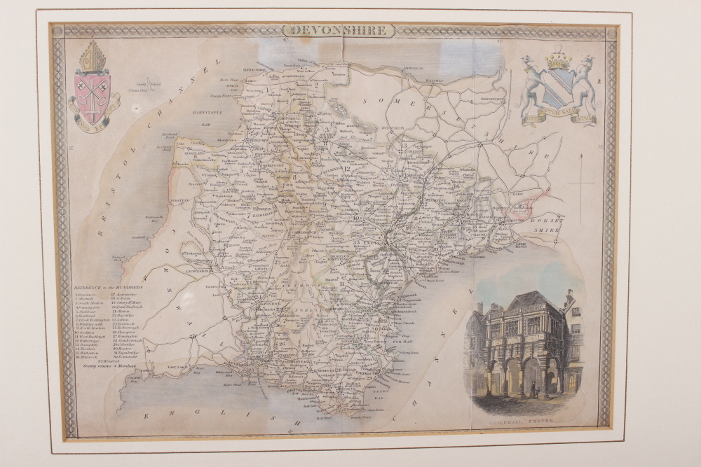 An 18th century hand-coloured map of Gloucestershire, framed and glazed on both sides, and two other - Image 5 of 6