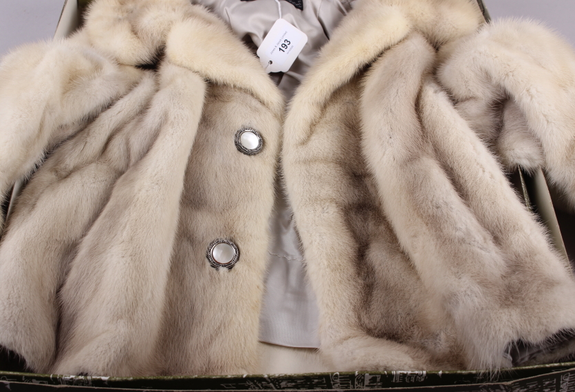 A vintage Harrods cropped fur jacket with mother-of-pearl buttons, in Harrods box - Image 2 of 3
