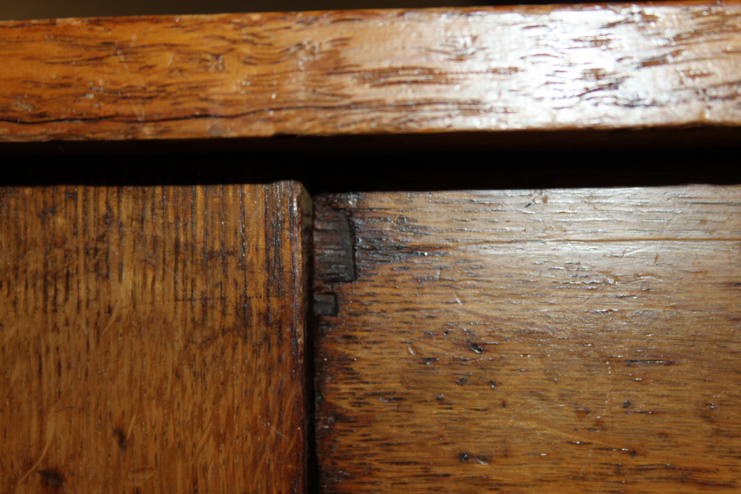A 19th century oak side table, fitted frieze drawer, on bobbin turned supports, 36" wide - Image 7 of 7