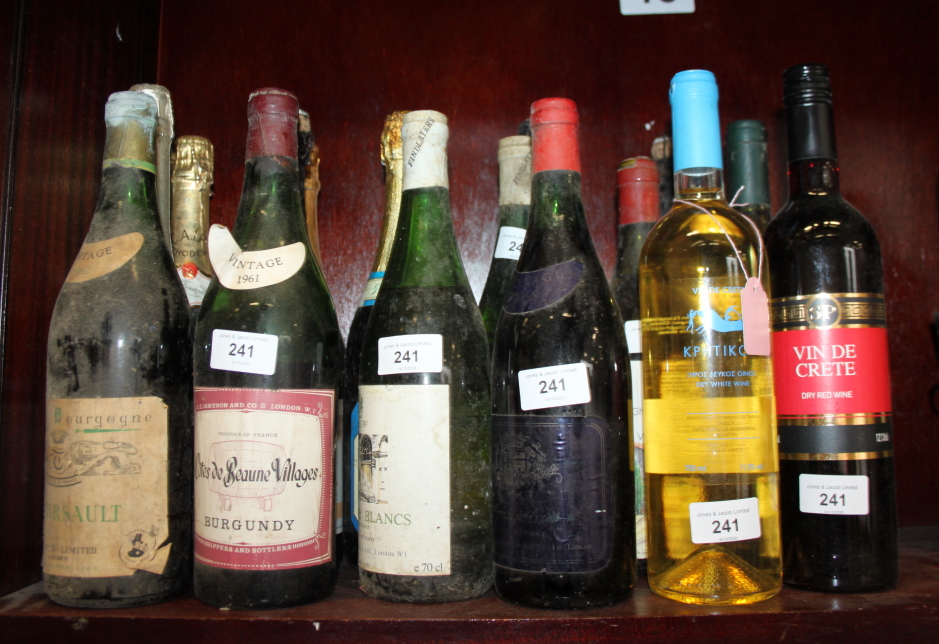 Six assorted bottles of sparkling wine and nine other bottles