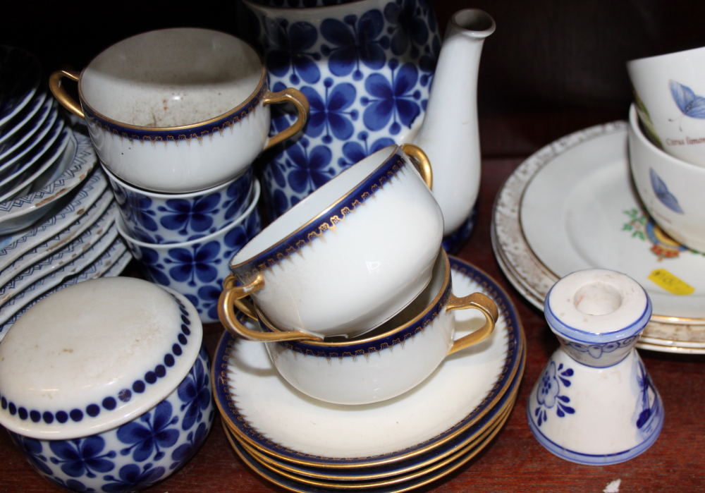 A Rorstrand "Mon Amie" pattern part teaset, four Wedgwood "Sarah's Garden" pattern teacups, - Image 3 of 6