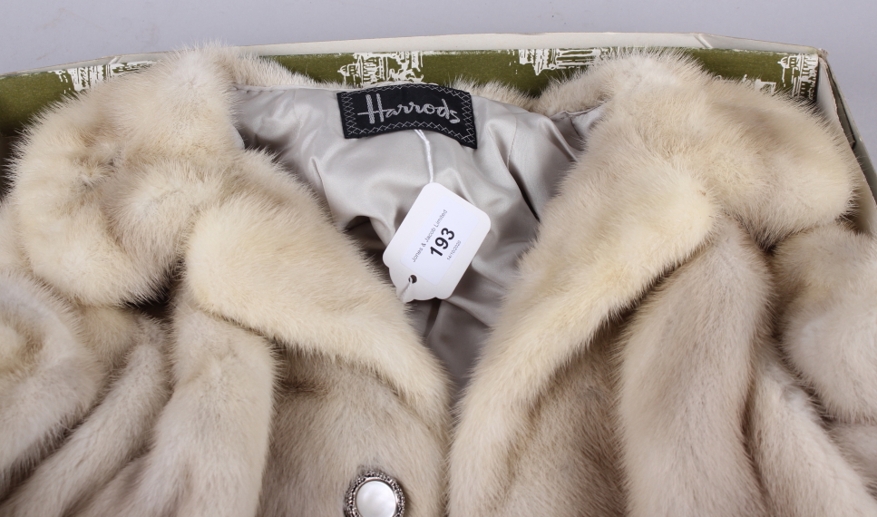 A vintage Harrods cropped fur jacket with mother-of-pearl buttons, in Harrods box - Image 3 of 3