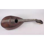 A 19th century rosewood mandolin, labelled Domenico Zanoni